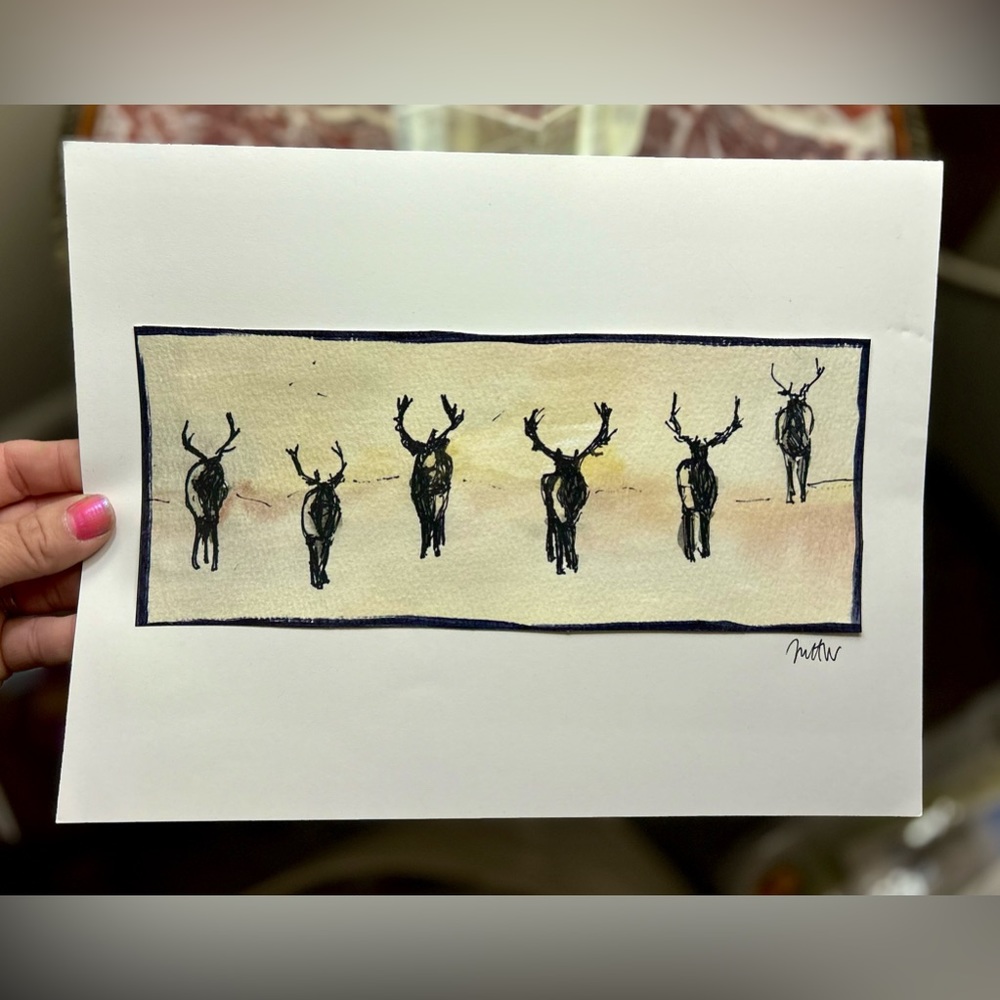 Watercolor and ink print 8.5x11in signed and numbered by me the artist